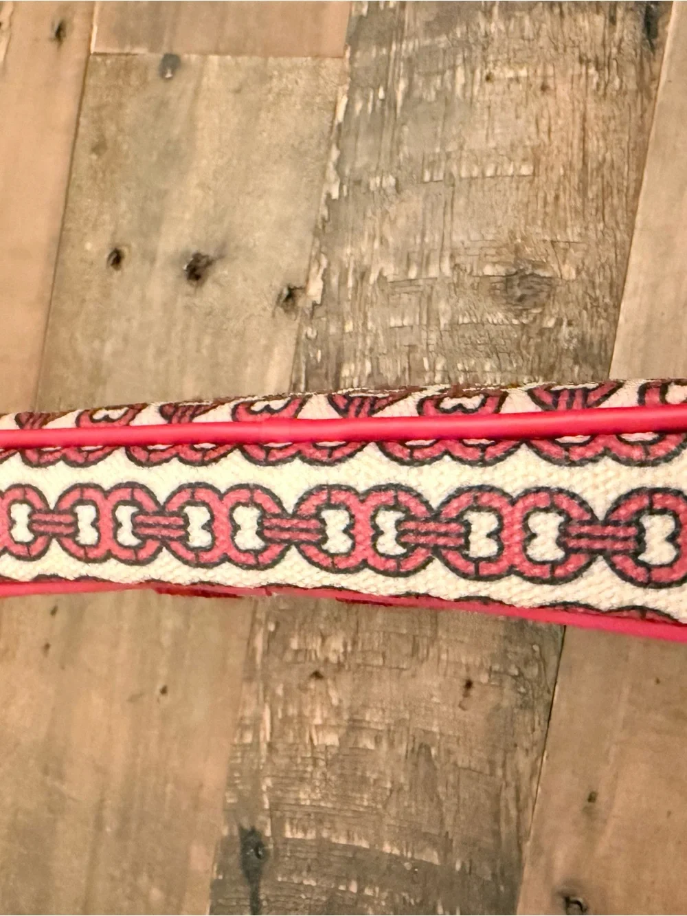 Tory Burch Red Stripe Jacquard Wristlet